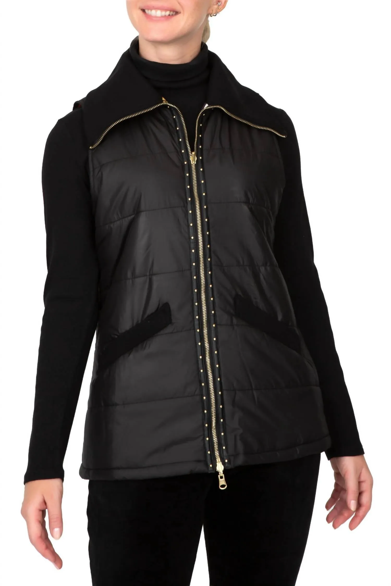 Abstract Animal Puffer Vest In Multi