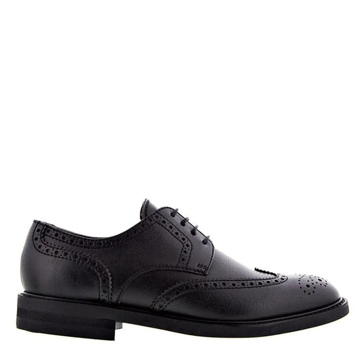 Achille Vegan Nappa Leather Brogued Derby | Black
