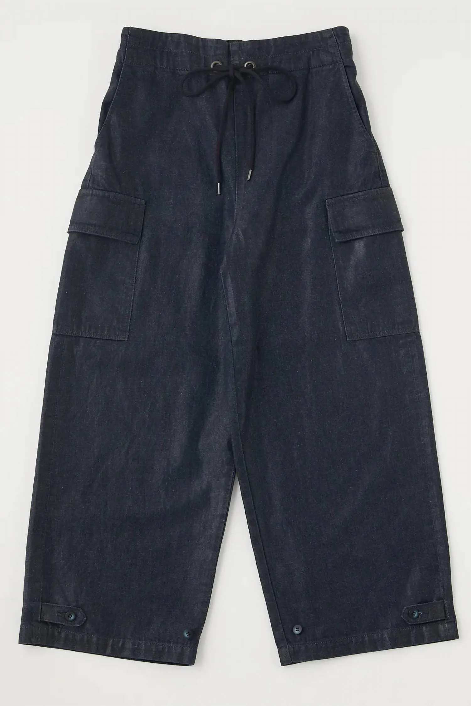 Adelaide Denim Cargo Pants In Dark Blue