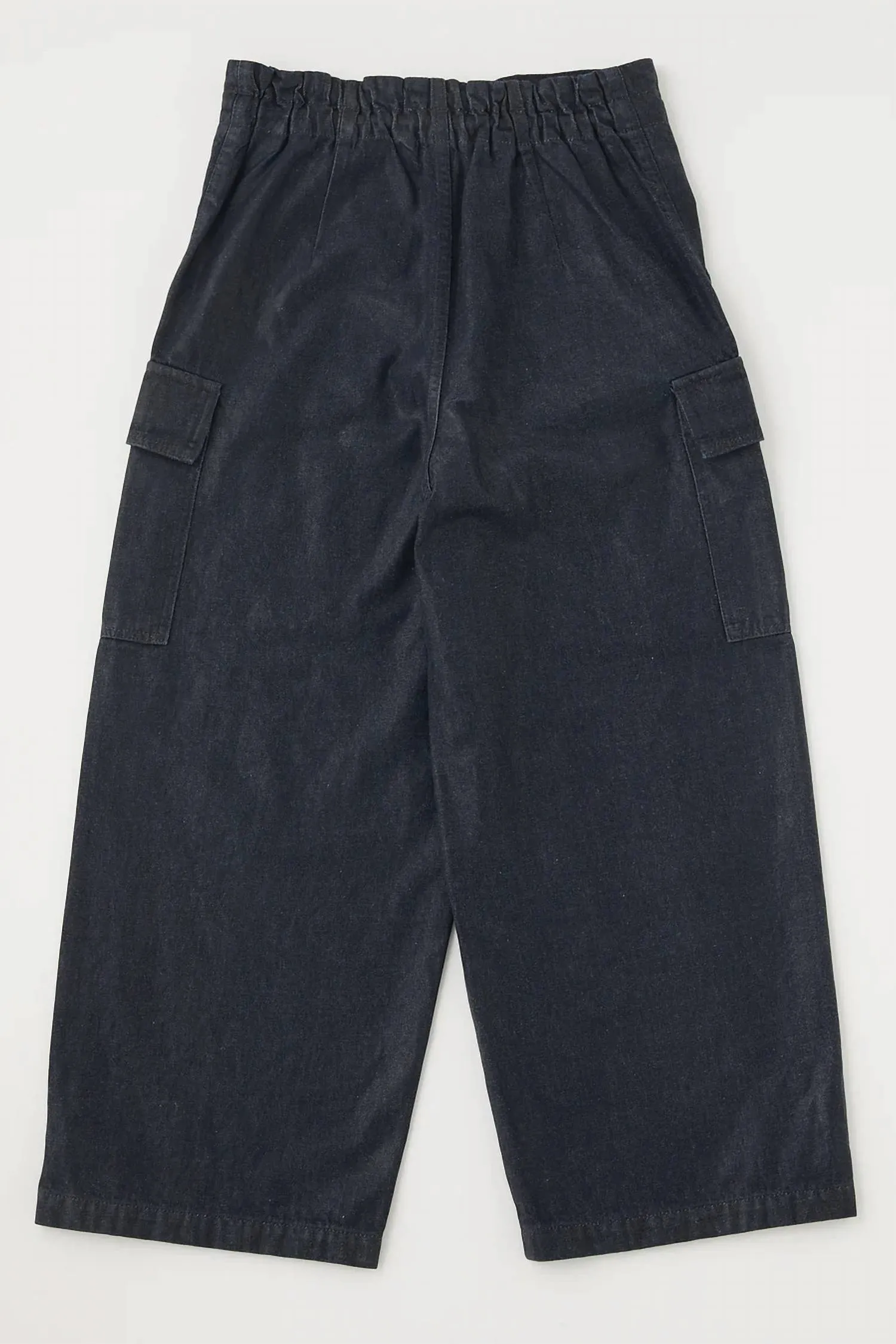 Adelaide Denim Cargo Pants In Dark Blue