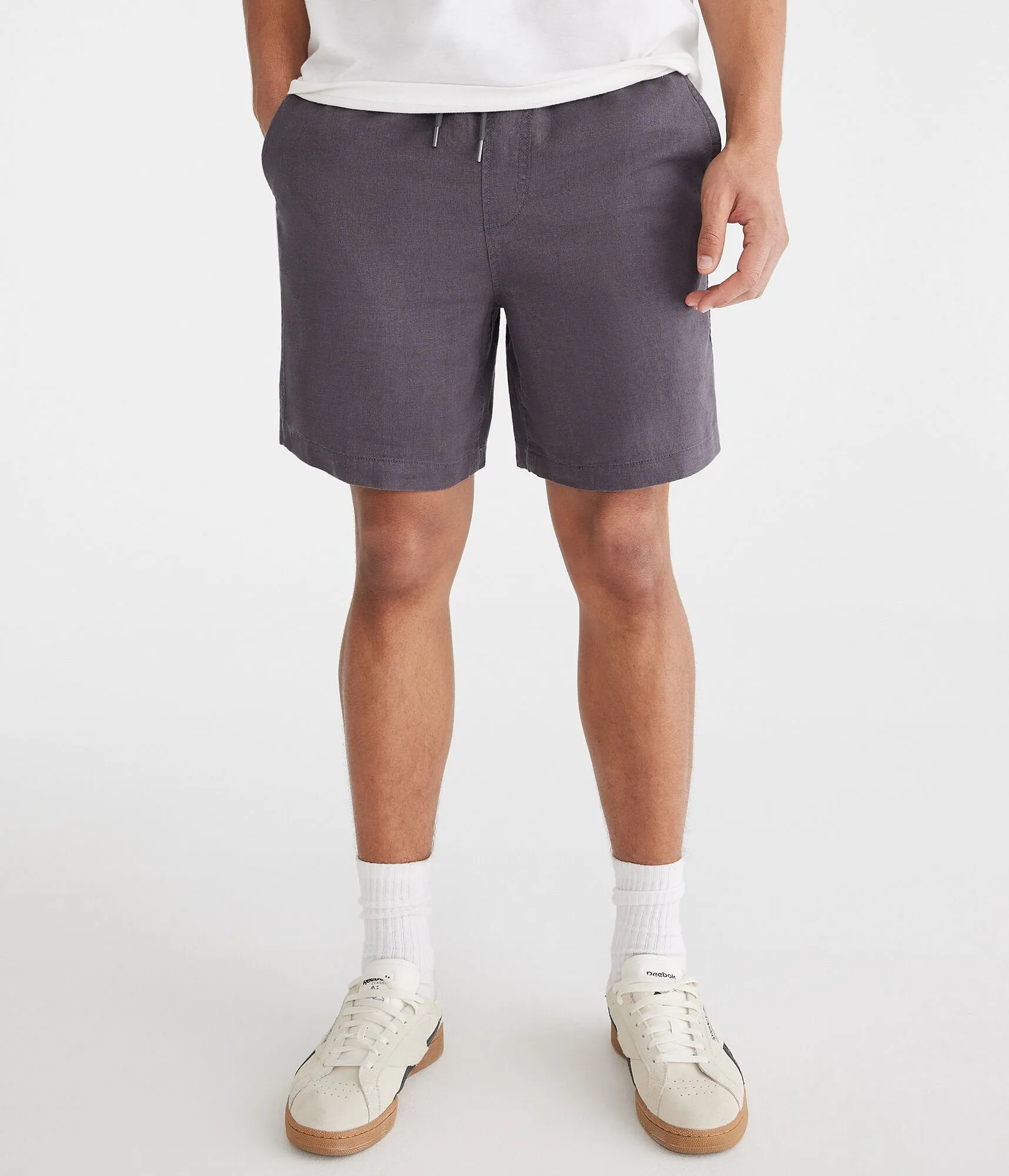 Aeropostale Solid Linen Shorts 7"