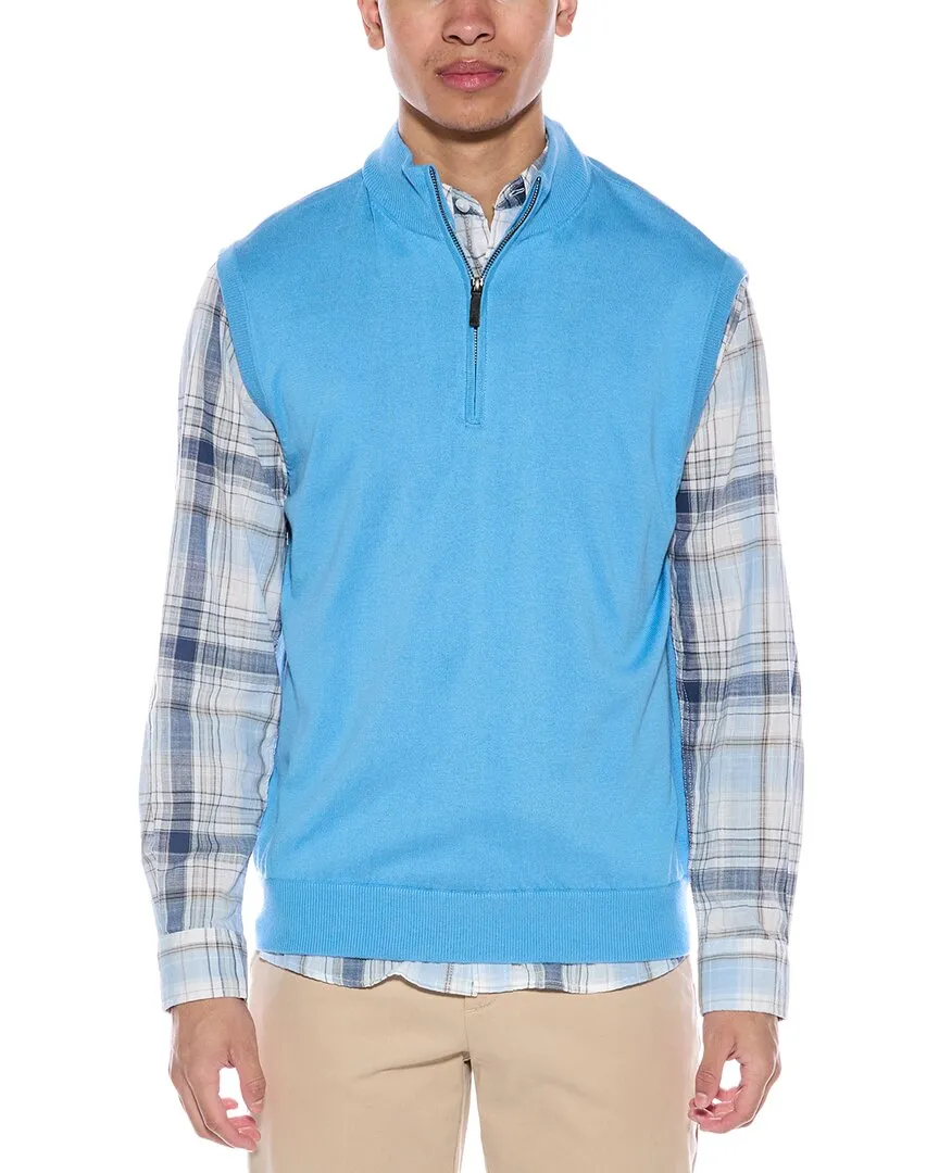 Alashan Cashmere-Blend 1/4-Zip Mock Sweater Vest