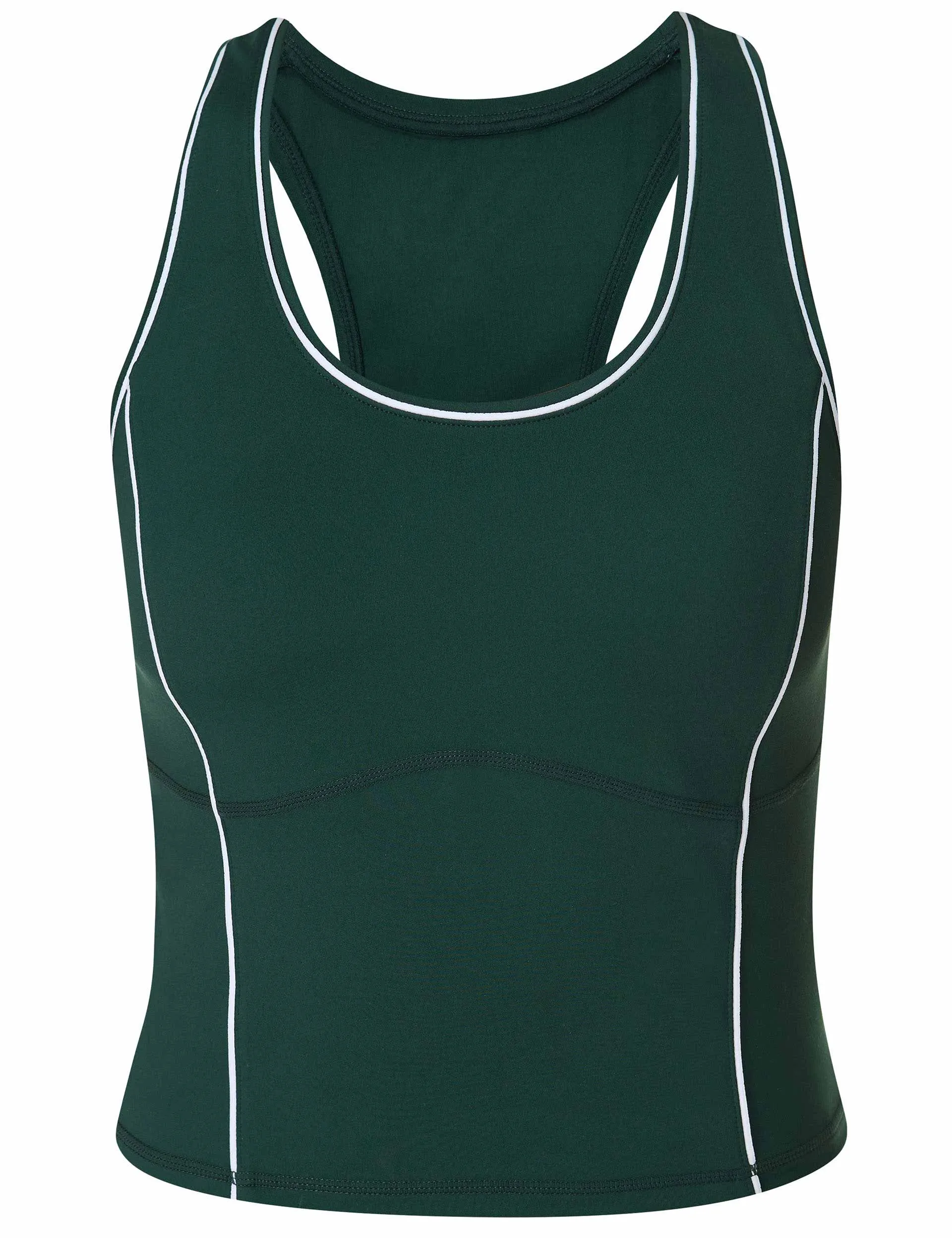 All Day Active Cropped Tank - Cedar Green