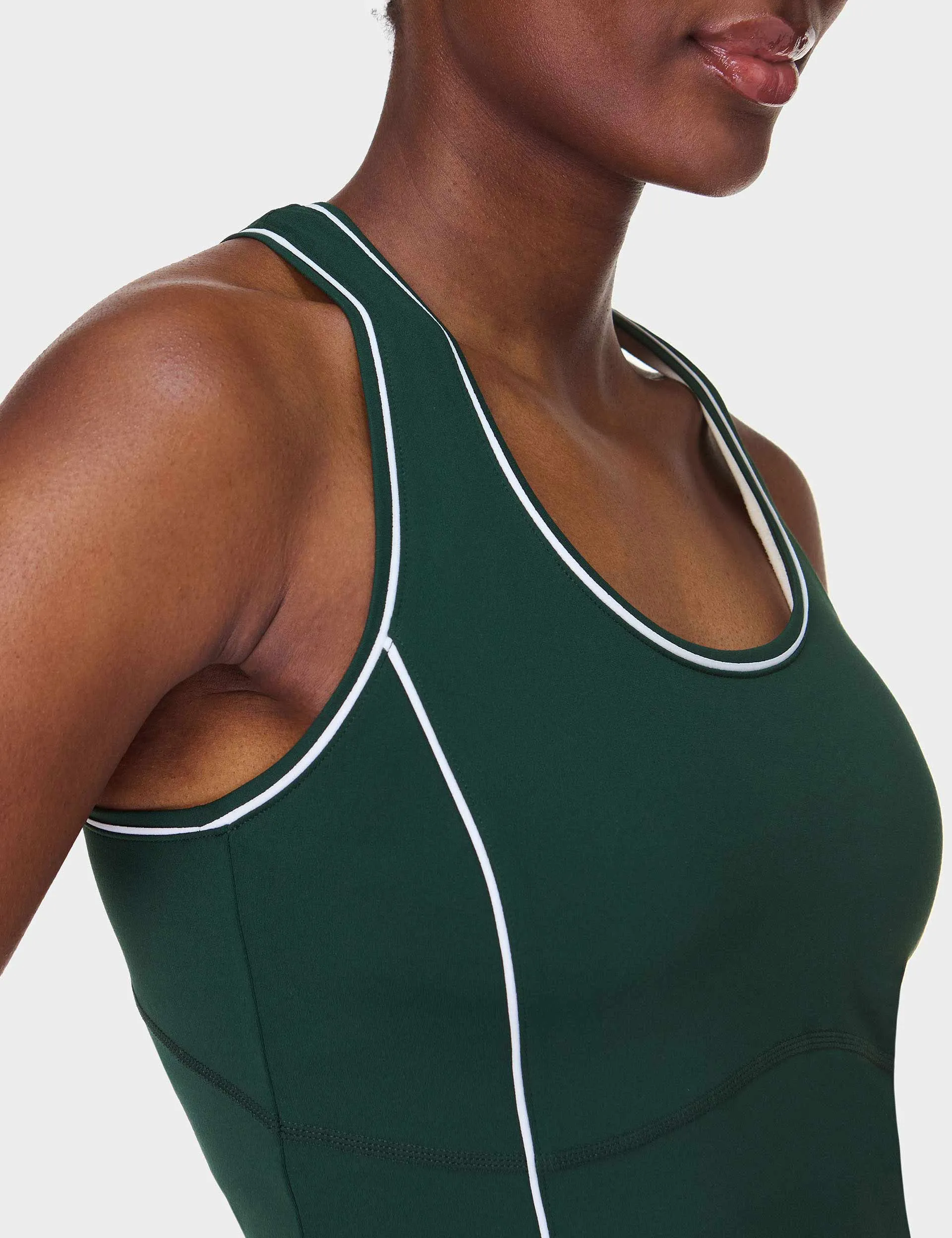 All Day Active Cropped Tank - Cedar Green