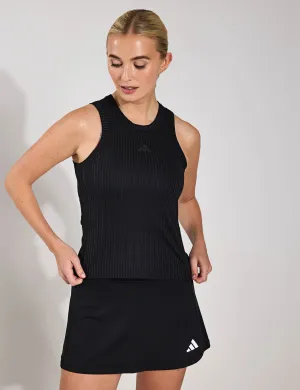All Gym Seasonal Rib Tight Fit Tonal 3-Stripes Tank Top - Black