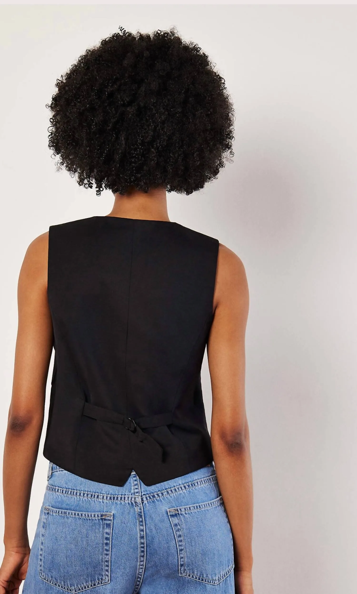 Asymmetric Vest In Black