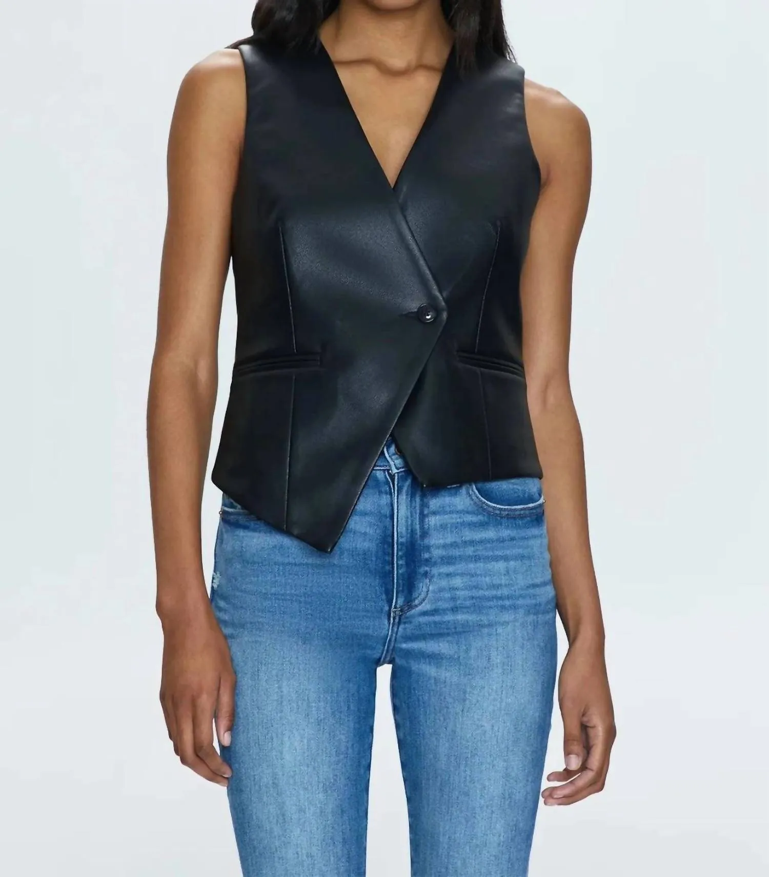 Asymmetrical Vest In Black
