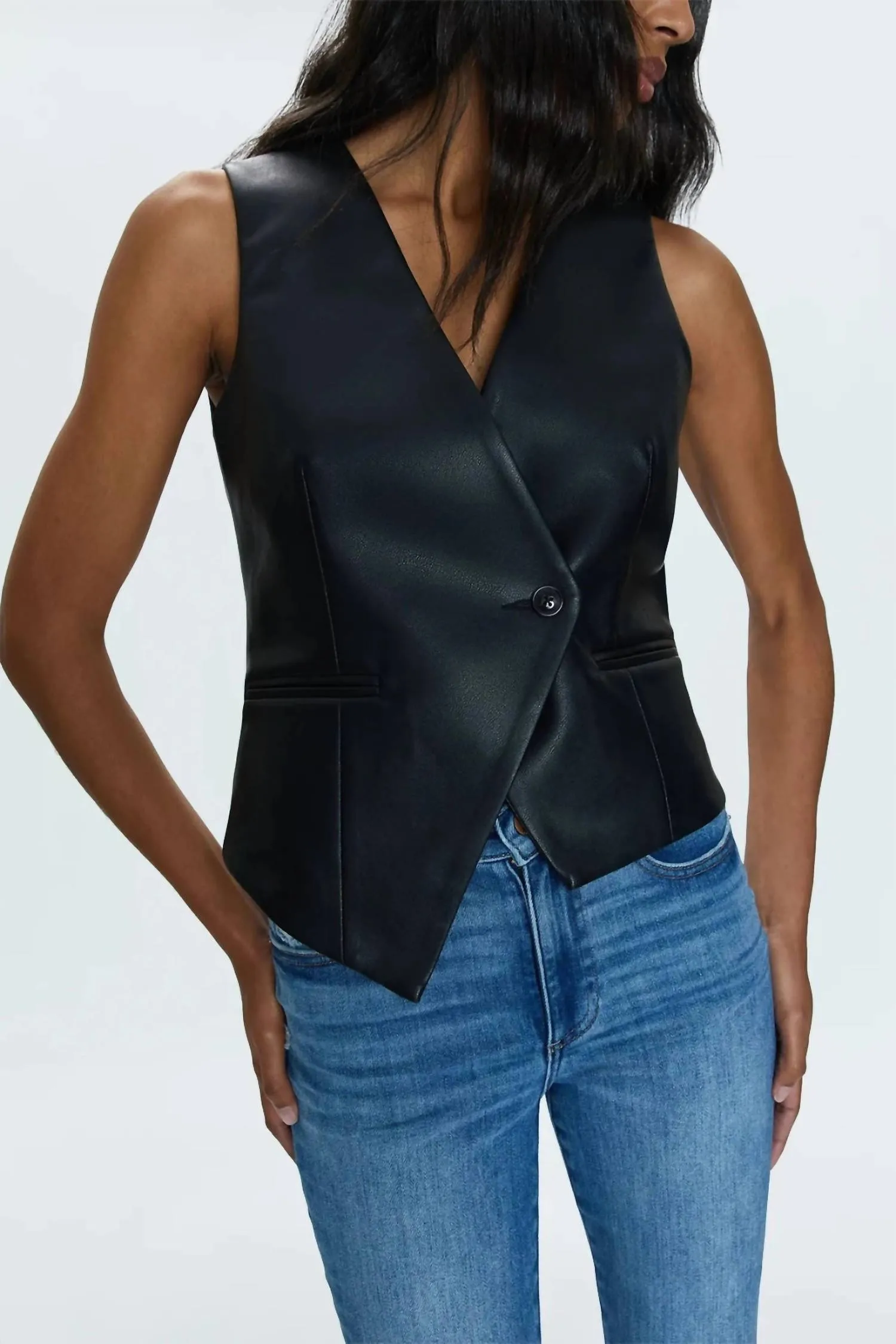 Asymmetrical Vest In Black