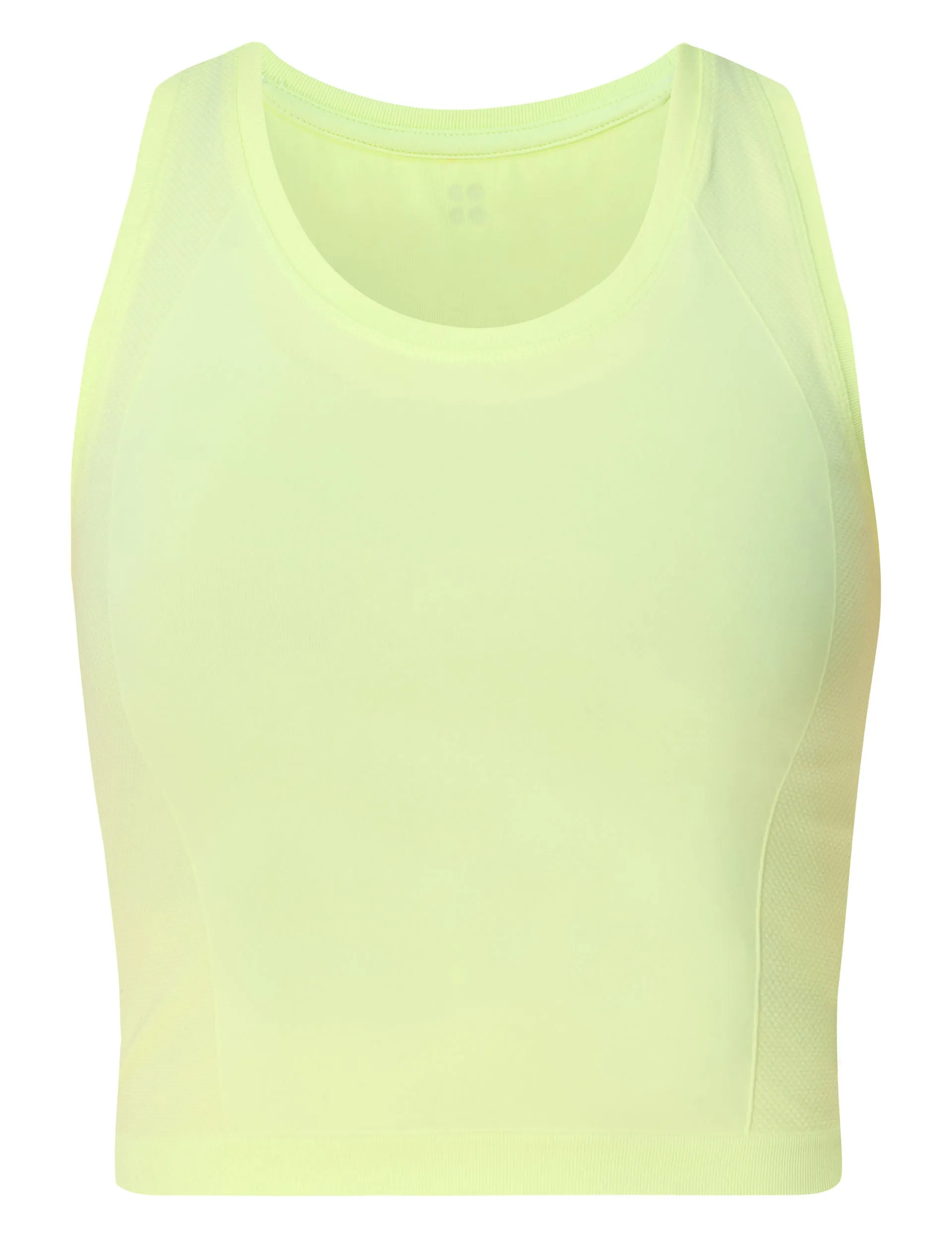 Athlete Crop Seamless Gym Vest - Pomelo Green