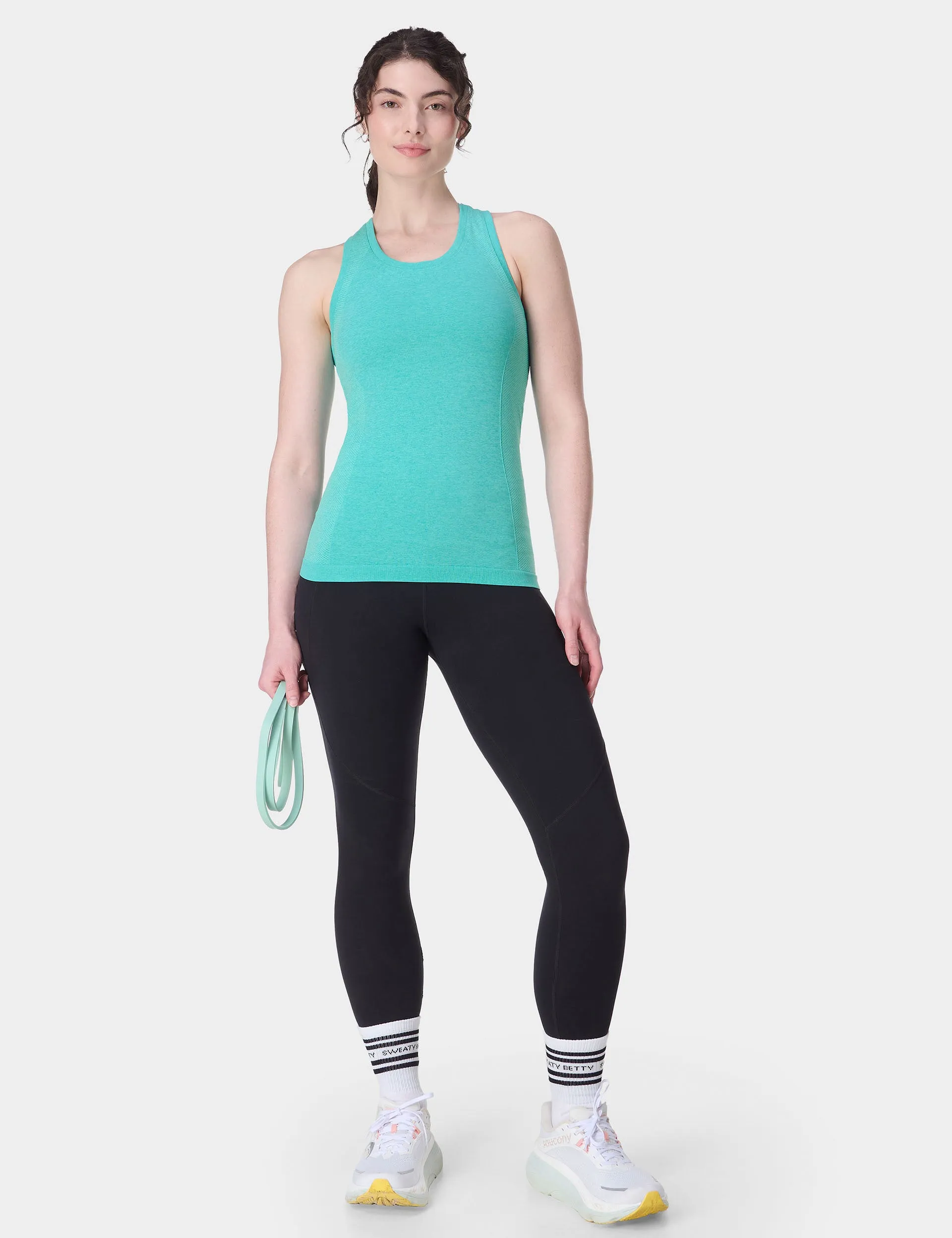 Athlete Seamless Gym Vest - Seaspray Ripple Blue Marl