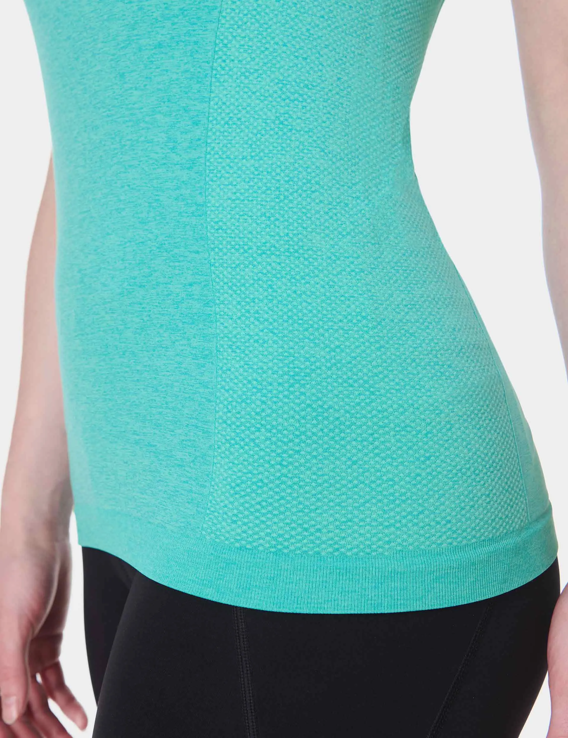 Athlete Seamless Gym Vest - Seaspray Ripple Blue Marl