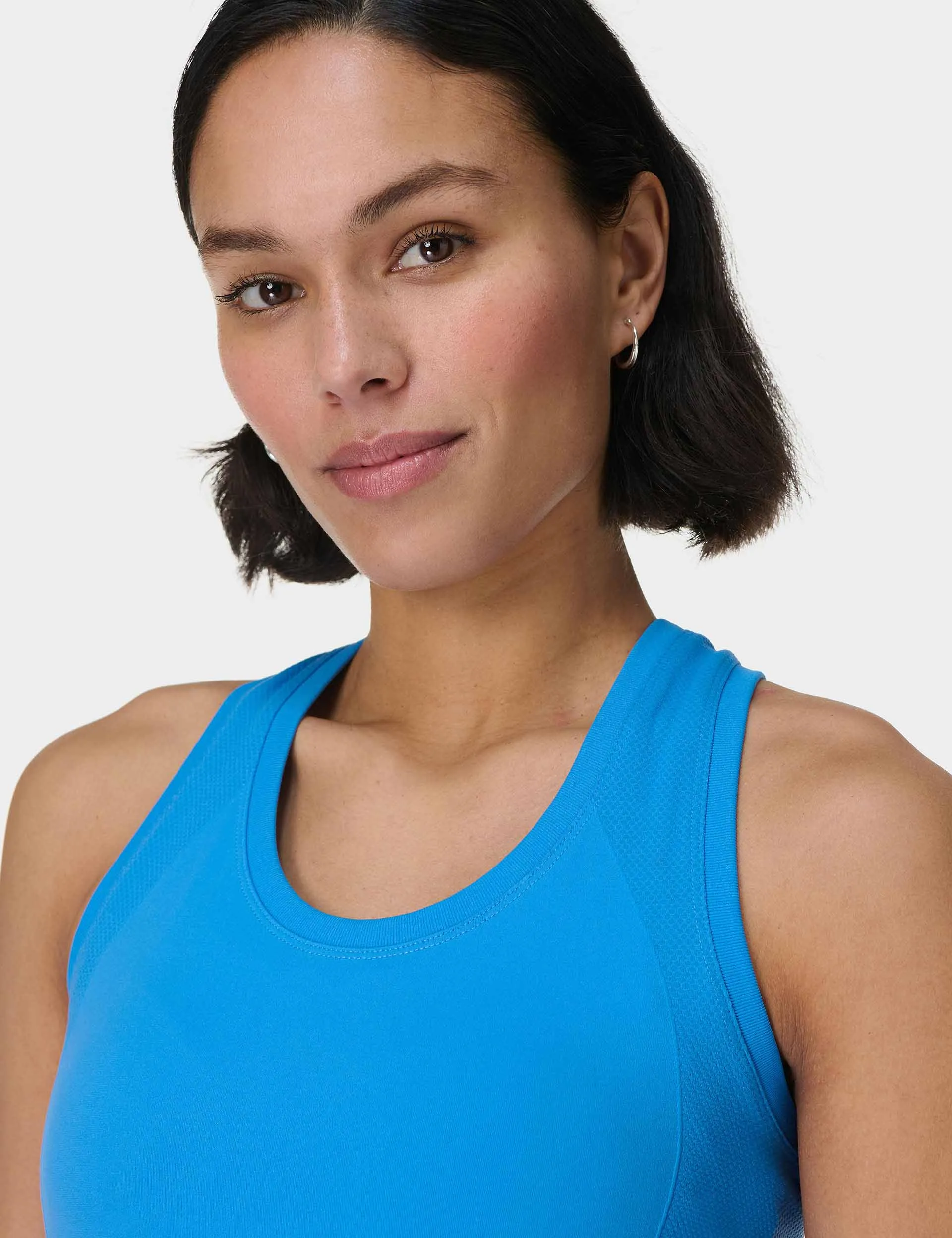 Athlete Seamless Gym Vest - Tidal Blue