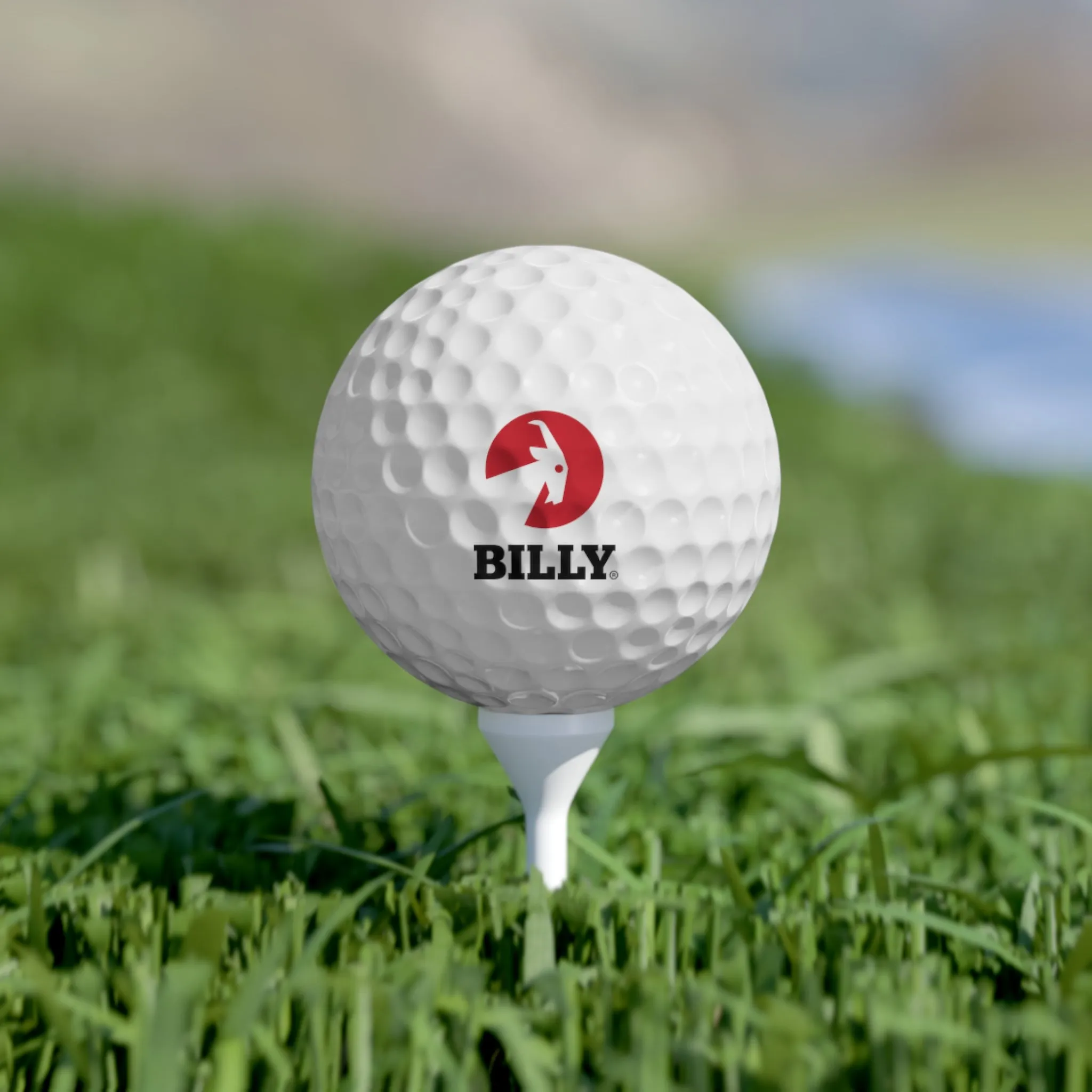 BILLY Golf Balls, 6pcs (Red/Black Vertical Logo)