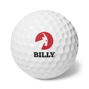 BILLY Golf Balls, 6pcs (Red/Black Vertical Logo)