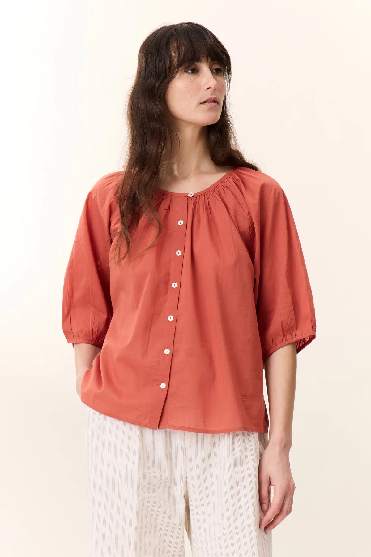 Blouse Cool Tc16 Cool Tc160 Pleat Terracotta
