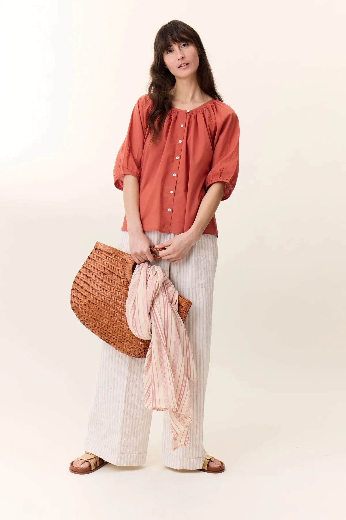 Blouse Cool Tc16 Cool Tc160 Pleat Terracotta