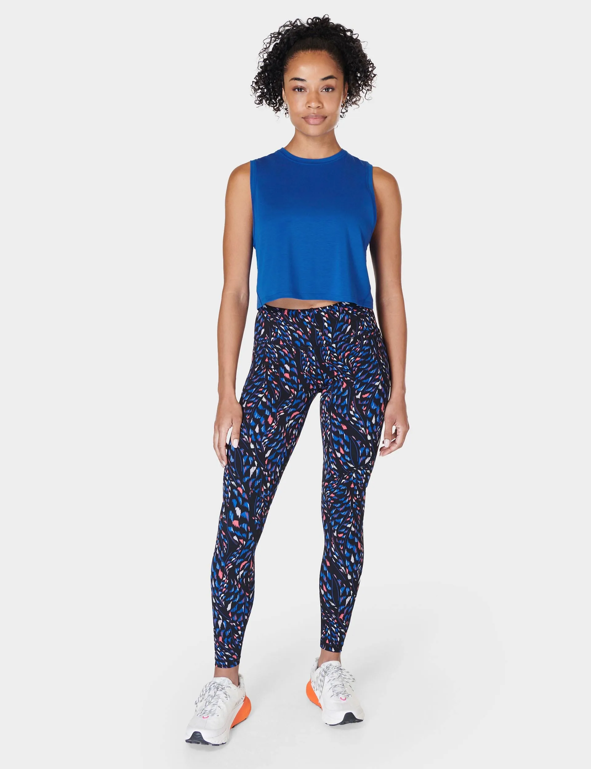 Breathe Easy Crop Muscle Vest - Lightning Blue