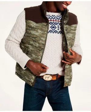 Brooks Brothers Men's Quilted Camouflage Vest Multicolor Brooks Brothers
