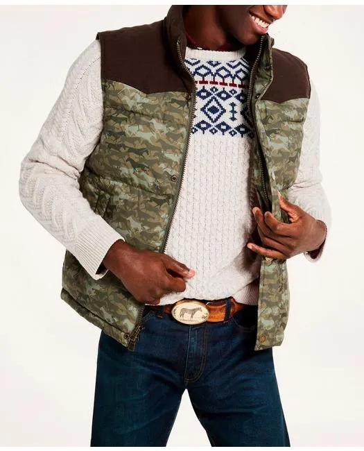 Brooks Brothers Men's Quilted Camouflage Vest Multicolor Brooks Brothers