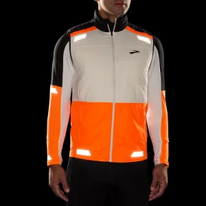 Brooks Run Visible Insulated Vest - Ecru/Fluoro Flash/Black - MEN (211518) Brooks