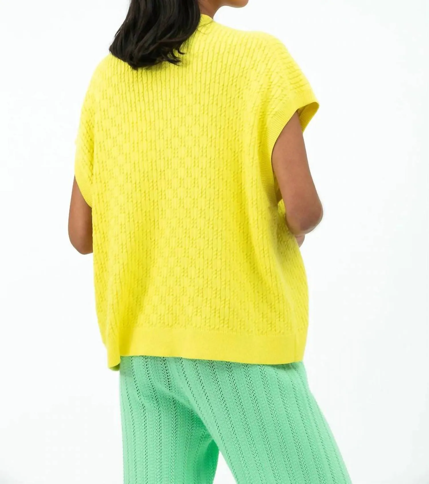 Buttoned Vest In Blazing Yellow