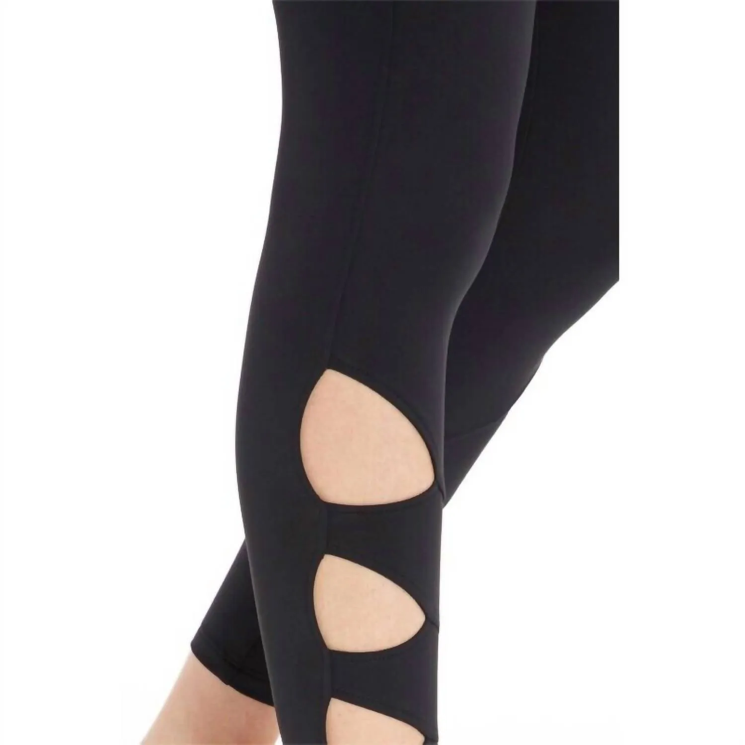 Calista Cut Outs Stretch Yoha Leggings In Black