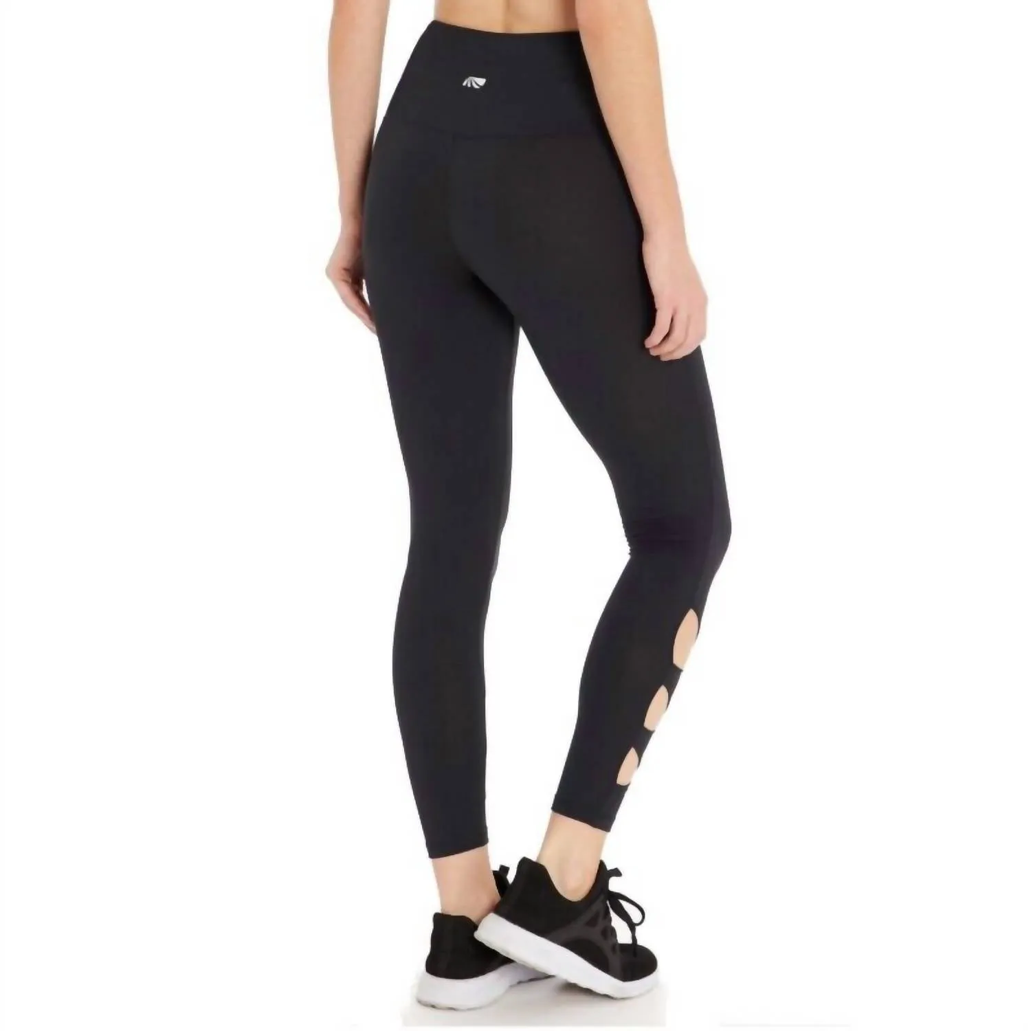 Calista Cut Outs Stretch Yoha Leggings In Black