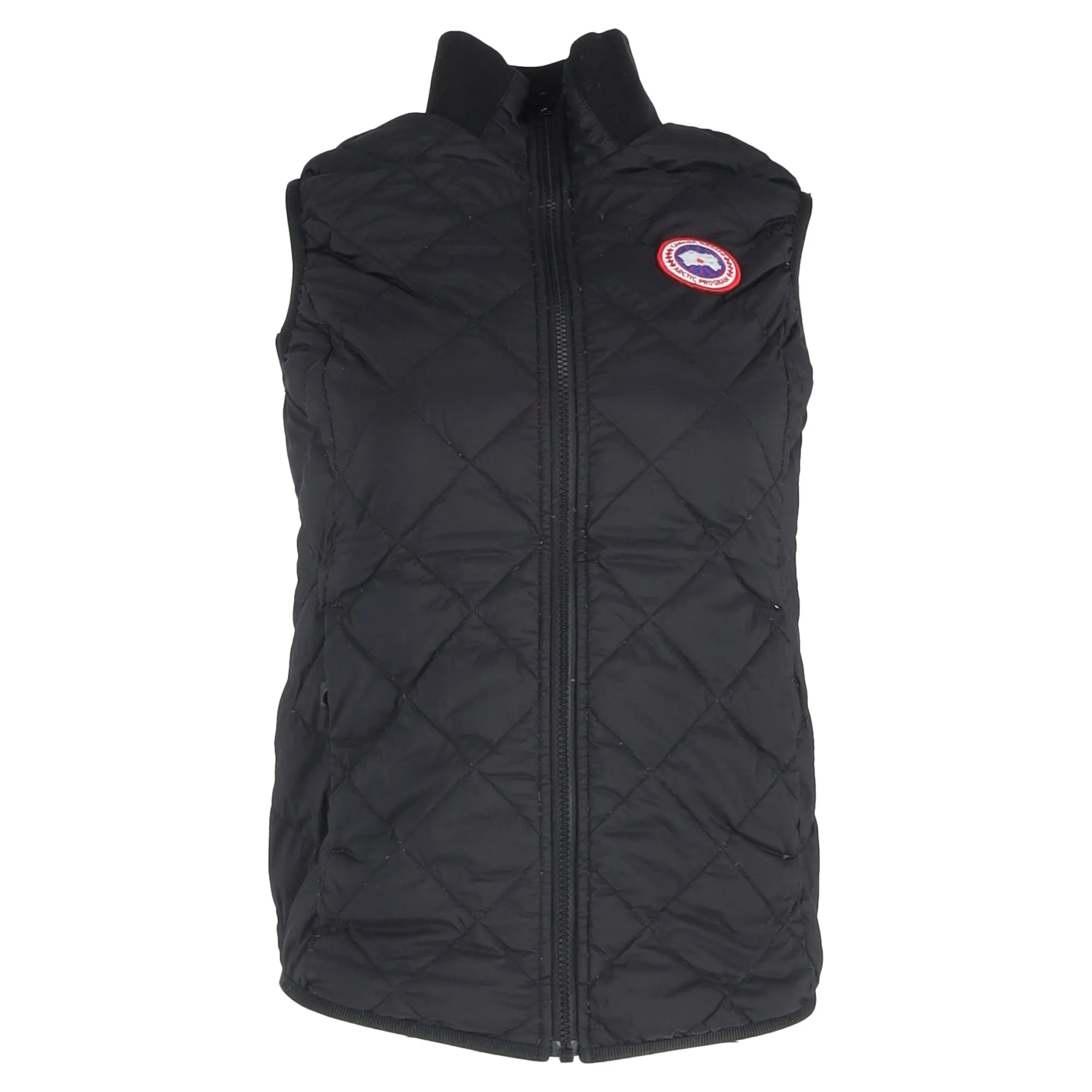 Canada Goose Logo Patch Down Vest Jacket in Black Polyamide