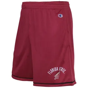 Champion Men's Florida State Arrowhead Design Micro Mesh Performance Short - Garnet