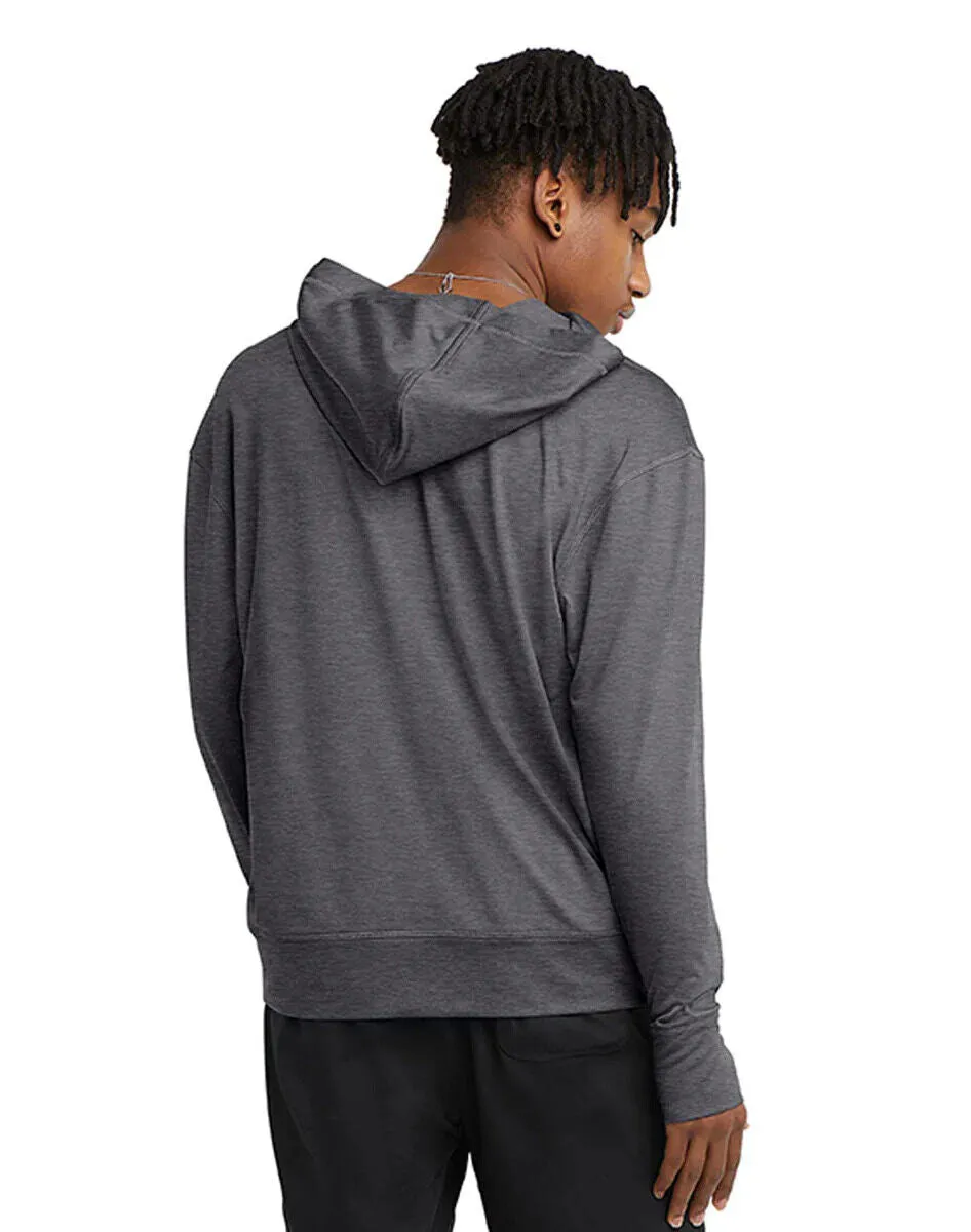 Champion Mens Quarter Zip Fitness Hoodie Gray M