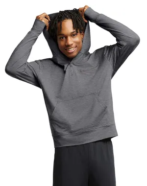 Champion Mens Quarter Zip Fitness Hoodie Gray M