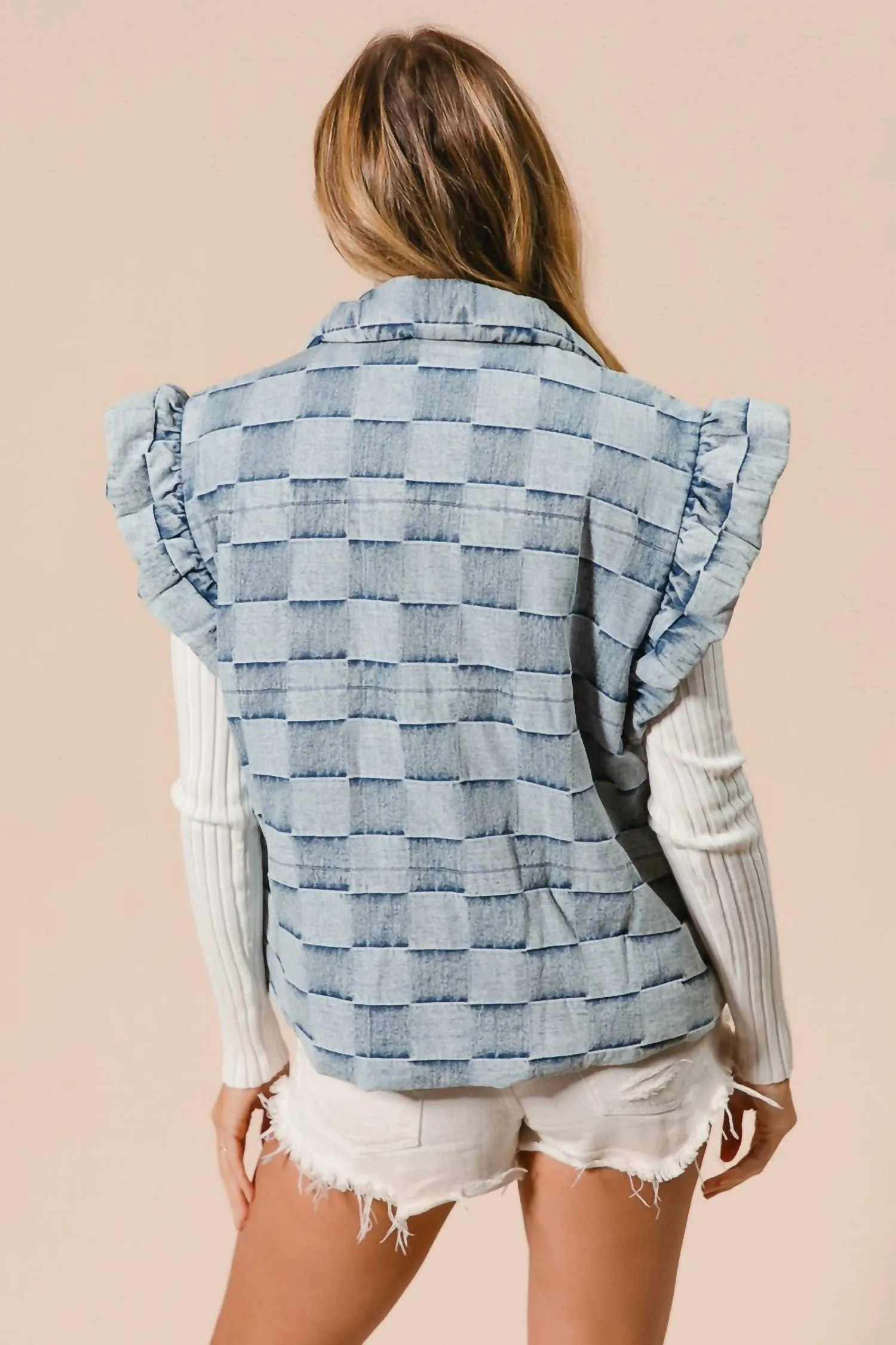 Checker Vest In Blue