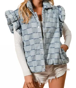 Checker Vest In Blue