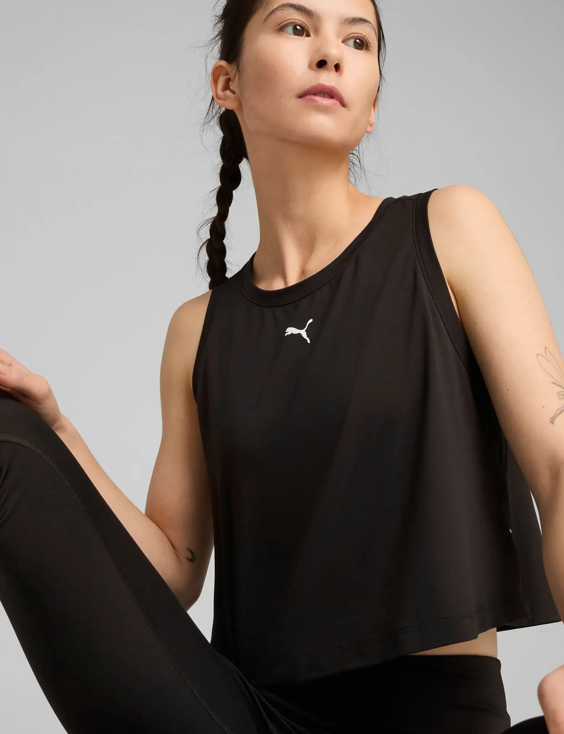 Cloudspun Sleeveless Tank - Black/White