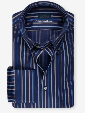 Cotton Satin Shirt Blue