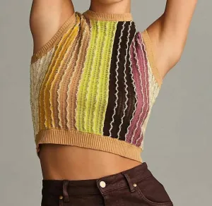 Crewneck Knit Vest In Multi