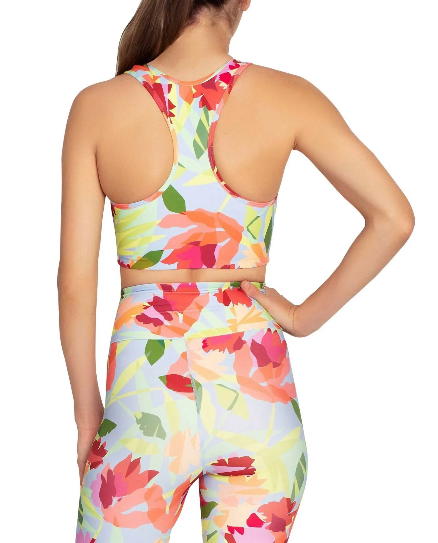 Cut Out Racerback Sports Bra In Oasis Light Blue