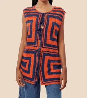 Cybille Knitted Vest In Rouge