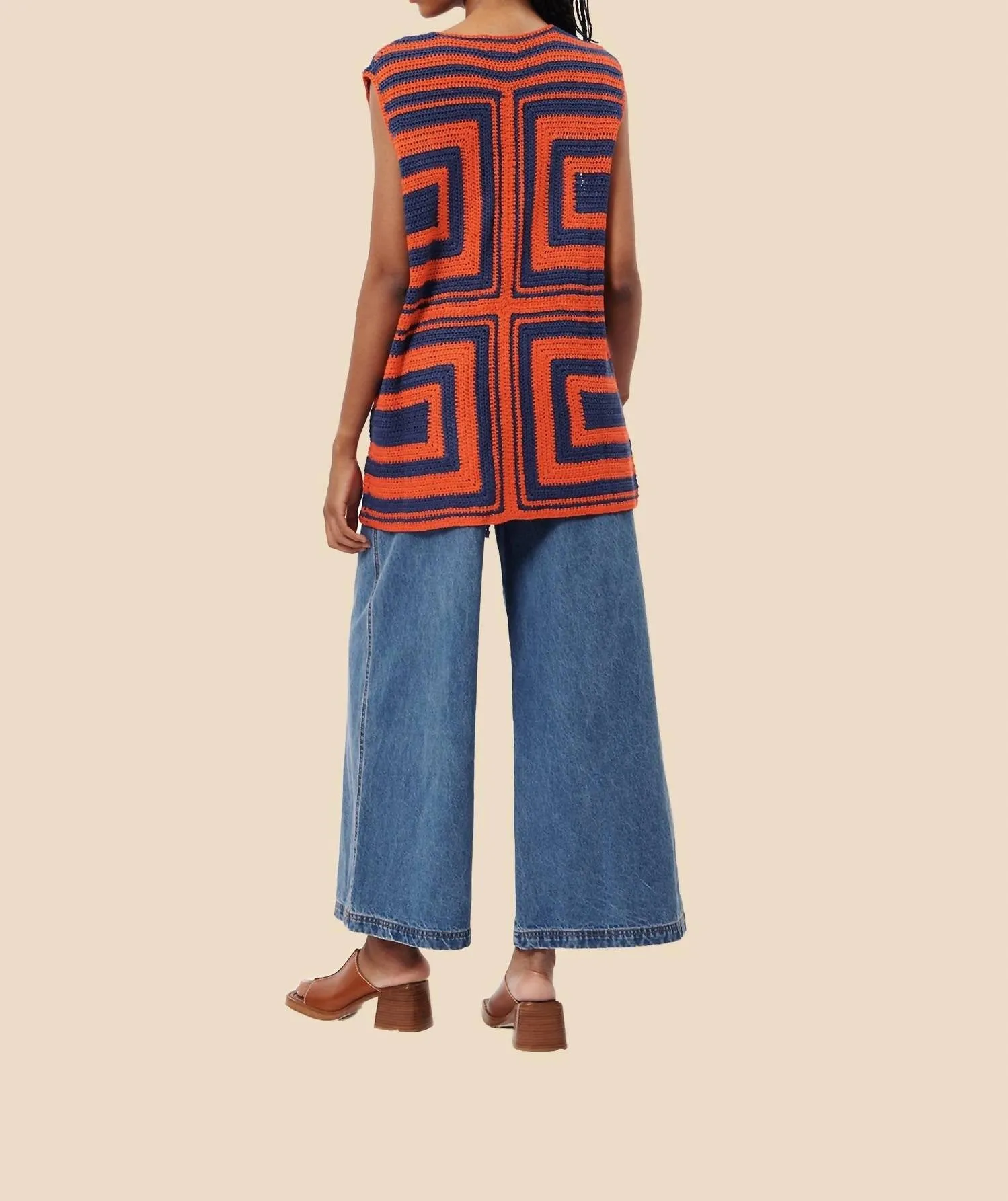 Cybille Knitted Vest In Rouge