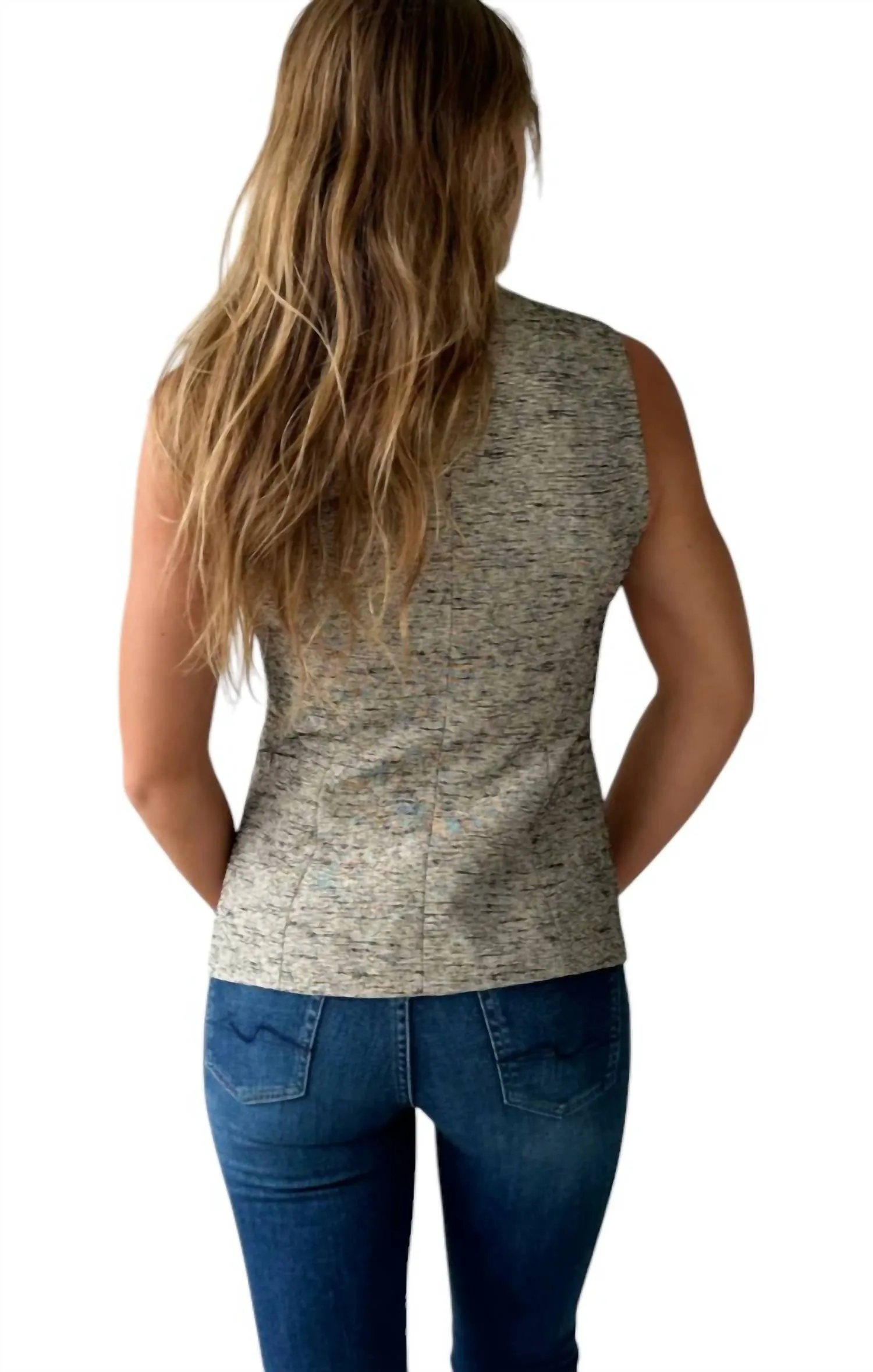 Delphia Vest In Black Speckle