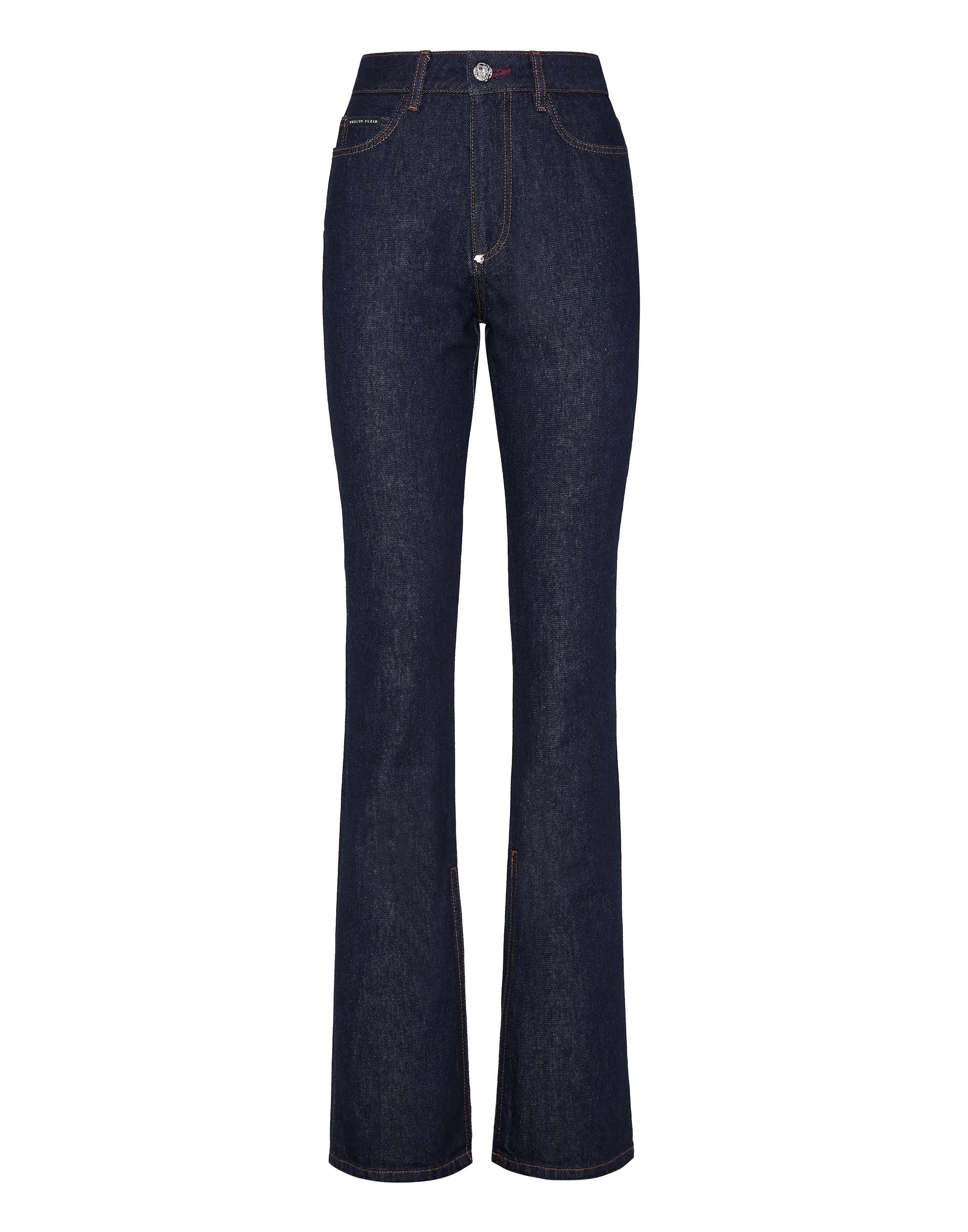 Denim Trousers Flare Fit Chains