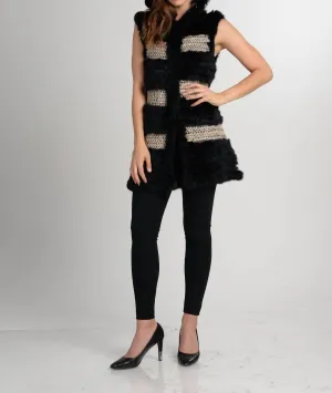 Dion Fur Vest In Black