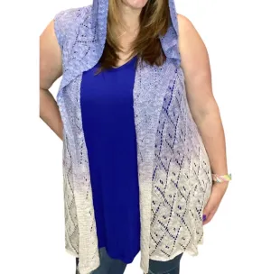 Dip Dye Hoodie Vest In Purple