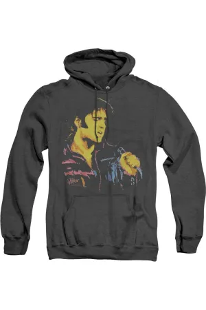 Elvis Presley Neon Elvis Adult Heather Hoodie