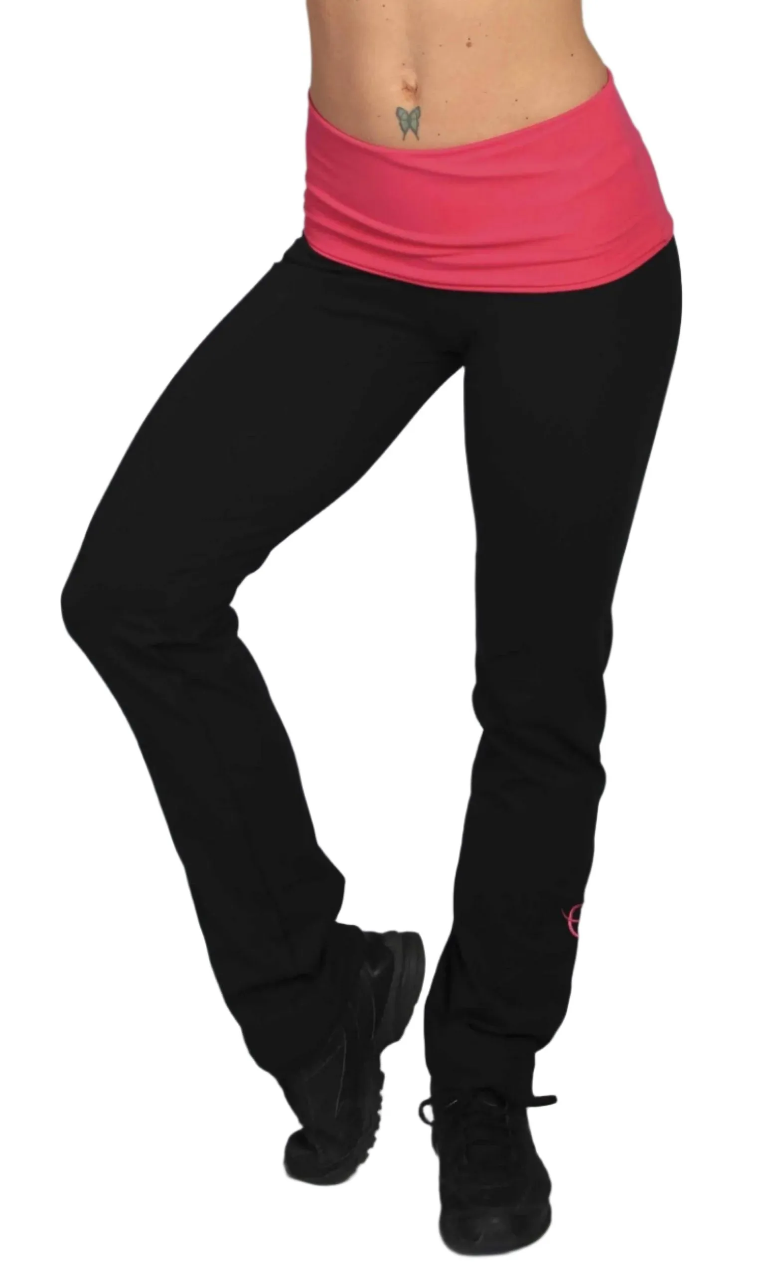 Equilibrium Roll Down Daisy BootCut Pant LP298 Pink