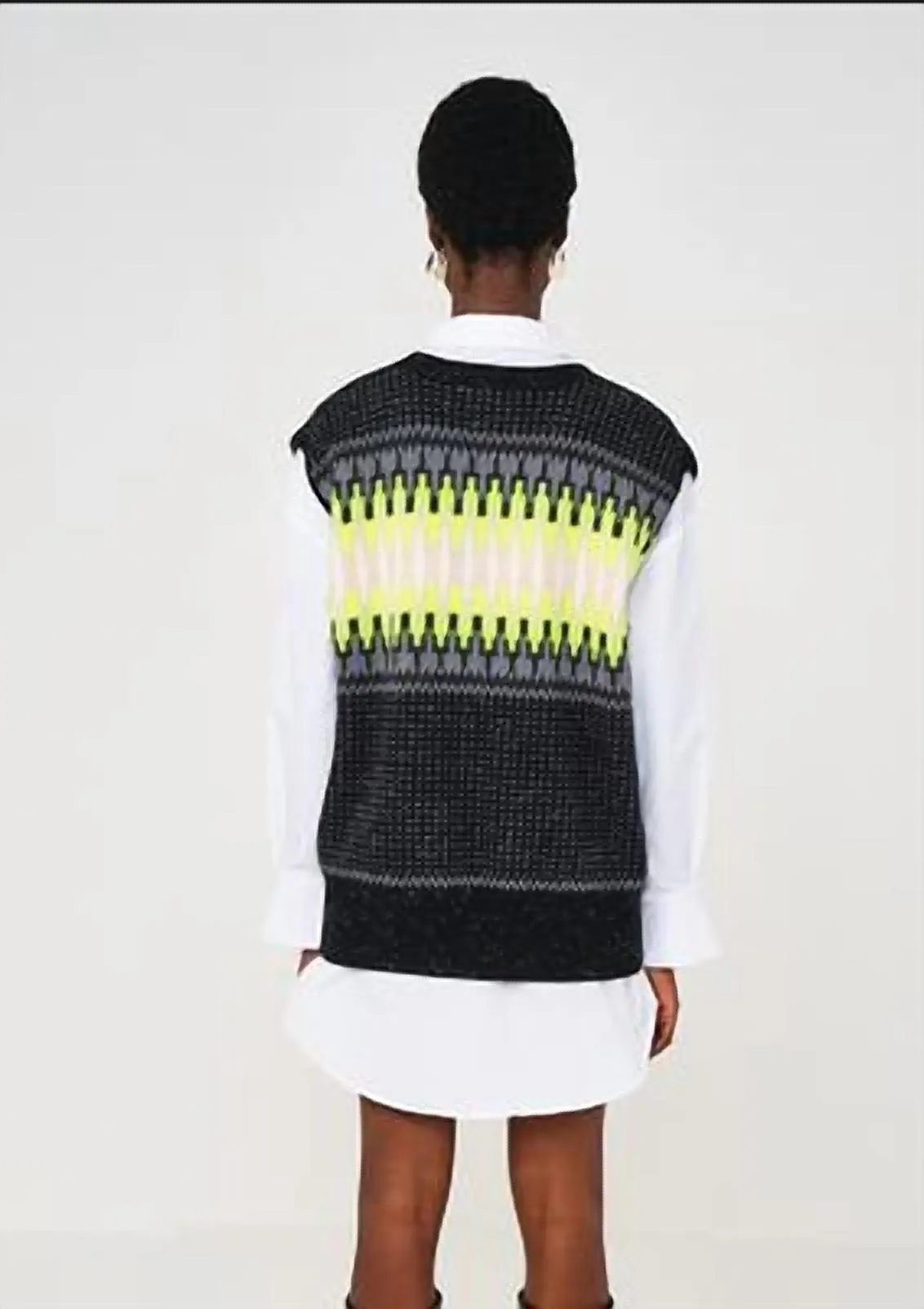 Fairisle Vest In Electric Fairisle