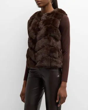 Faux Fur Vest In Sable