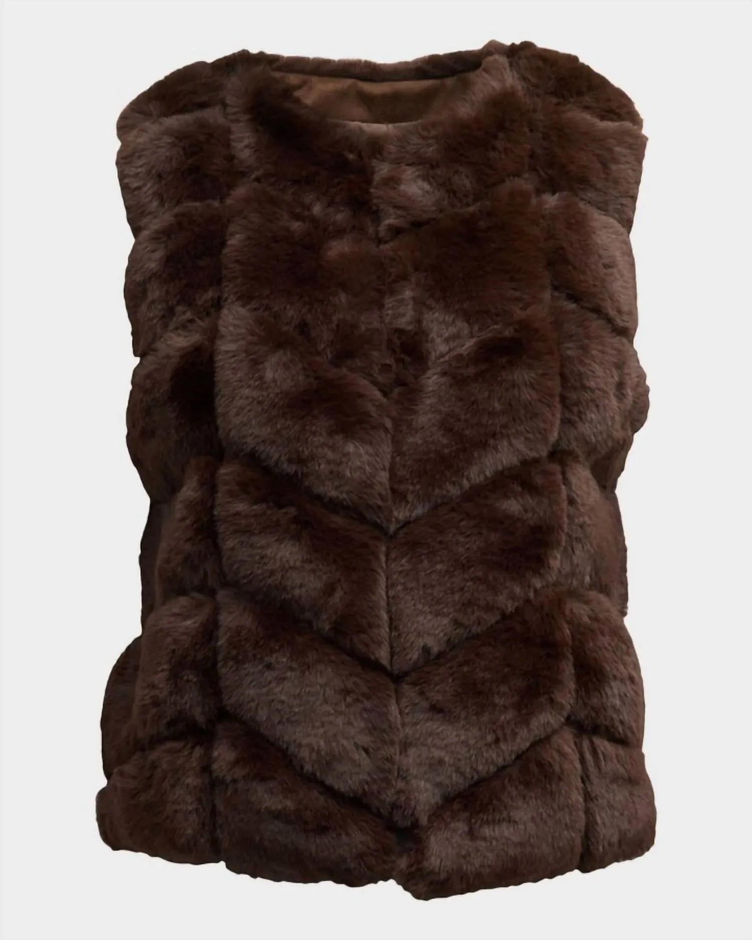 Faux Fur Vest In Sable