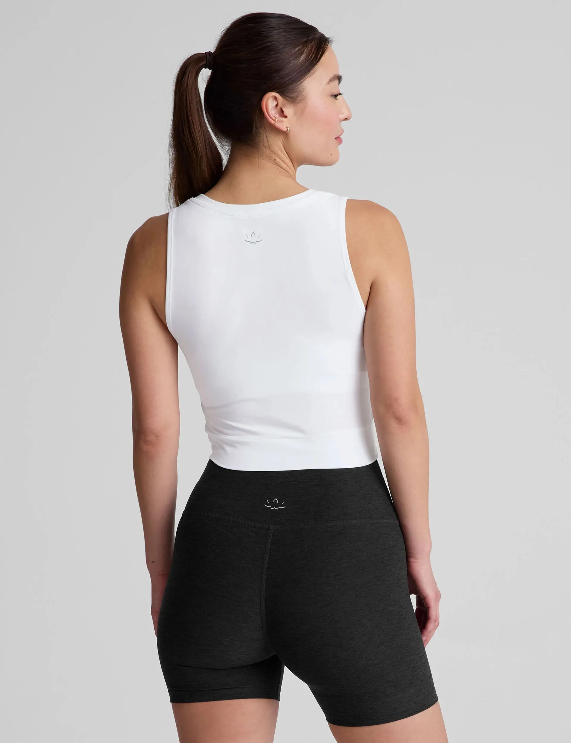 Featherweight Center Stage Cropped Tank - Cloud White