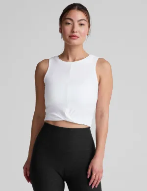 Featherweight Center Stage Cropped Tank - Cloud White
